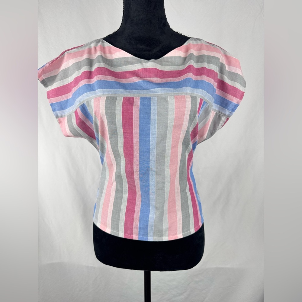 Rendezvous Striped Short Sleeve Blouse